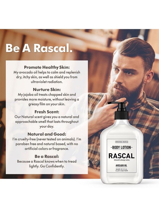 RASCAL Body Lotion For Men Avocado Oil & Jojoba Oil 13.3 Ounce - Image 5