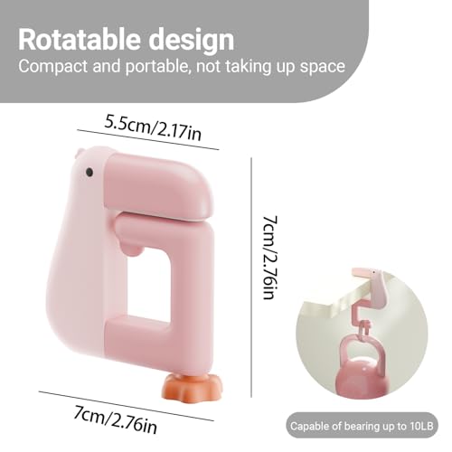 Swicado Portable Duck Shaped Detachable Non-Slip Folding Table Hook – No-Drill Purse Hanger & Bag Clamp for School/Office Desk Storage & Organization - Image 2