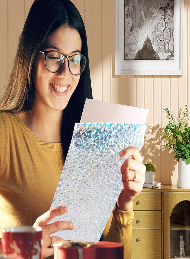 Loccmat 30 Pcs Holographic Bubble Mailers,11 x 7 Inch Metallic Bubble Mailers,Poly Padded Envelopes,Waterproof Shipping Bags,Self Sealing Thicken Cushion Envelopes for Mailing,Packing,Small Business - Image 3