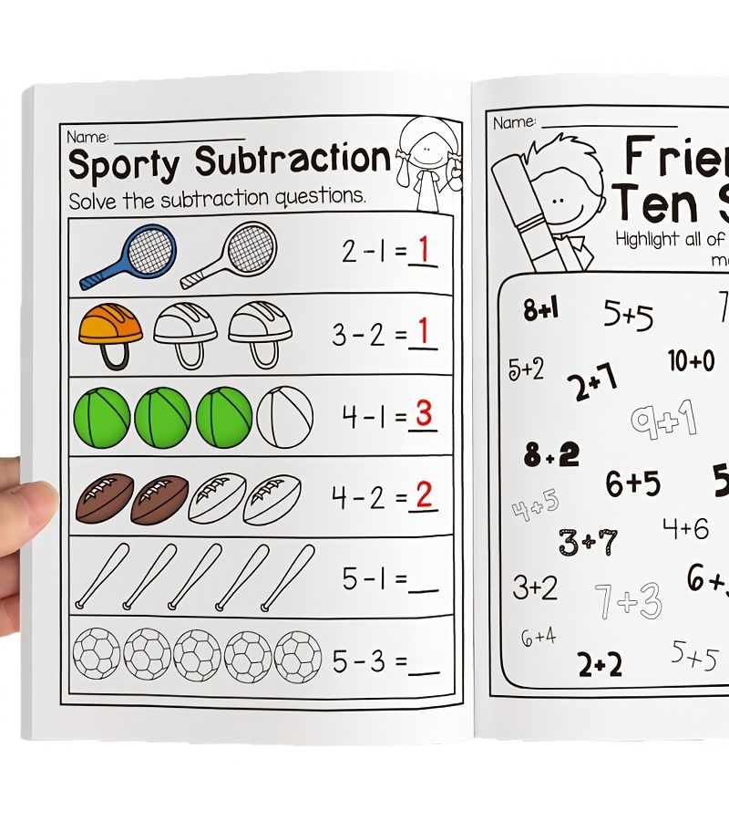 Kindergarten Fun Fill In The Blank Number Workbook For Addition And Subtraction Within 30 Math Arithmetic Game Improve Cognition 32 Pages - Image 1
