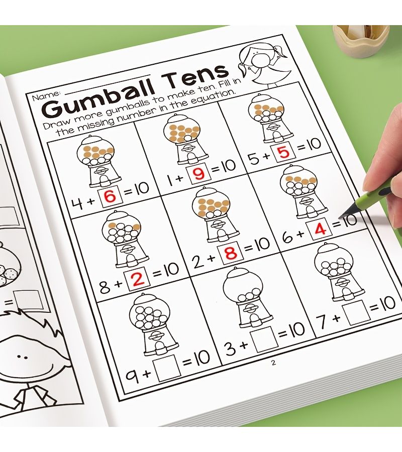 Kindergarten Fun Fill In The Blank Number Workbook For Addition And Subtraction Within 30 Math Arithmetic Game Improve Cognition 32 Pages - Image 3