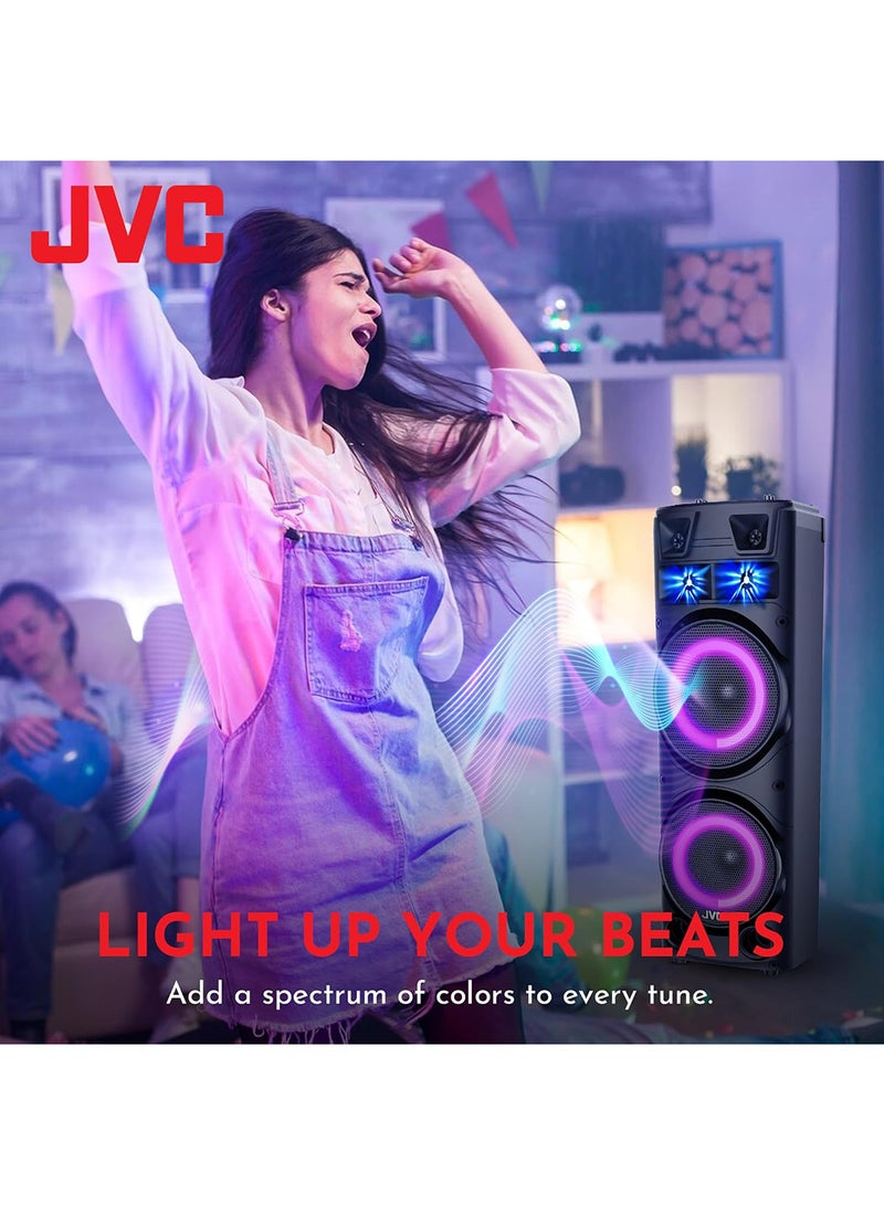 JVC Portable Bluetooth Party speaker with wireless mic and remote control XS-N7222PB Black - Image 5