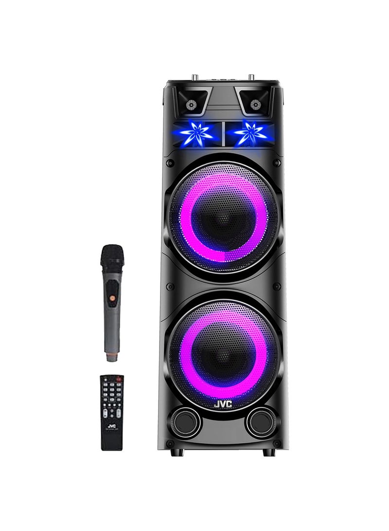 JVC Portable Bluetooth Party speaker with wireless mic and remote control XS-N7222PB Black - Image 1