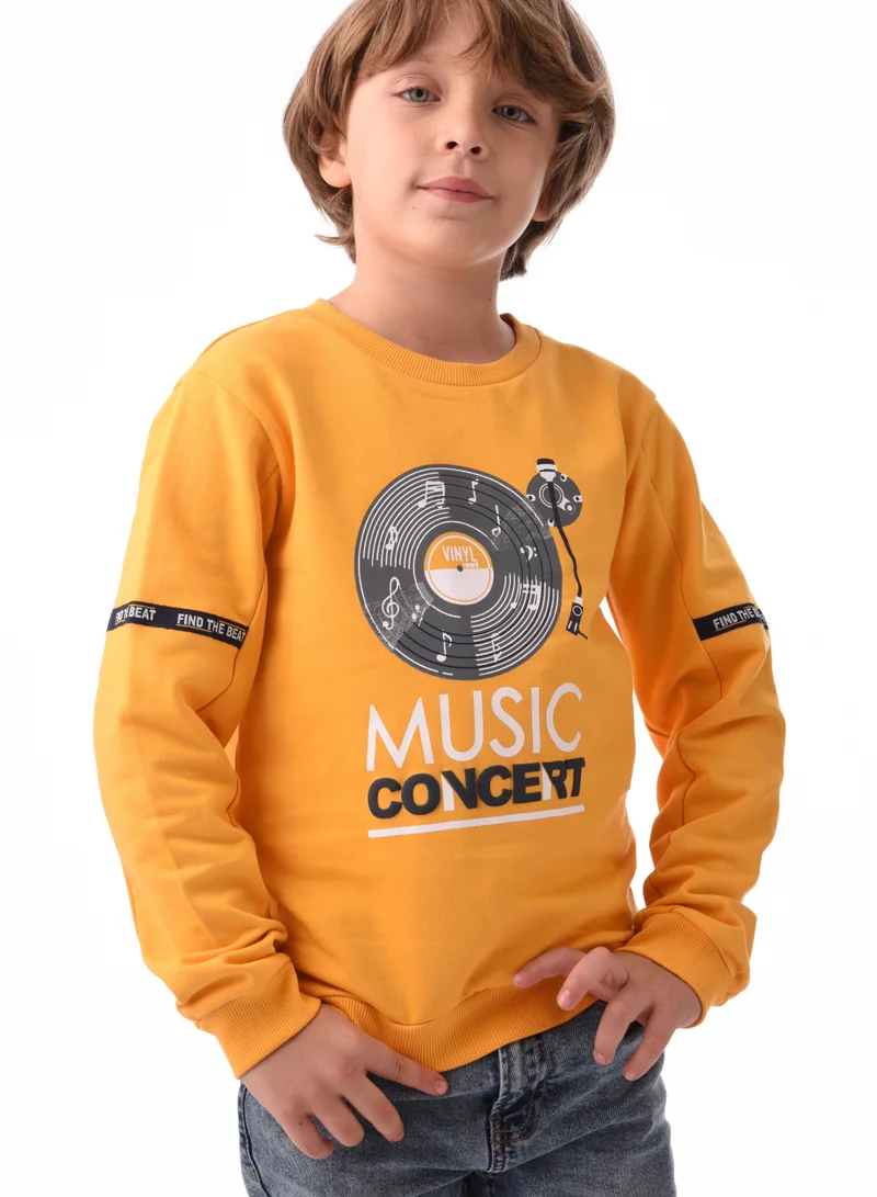 URBASY URBASY Kids 100% Cotton Sweatshirt  - MUSTARD