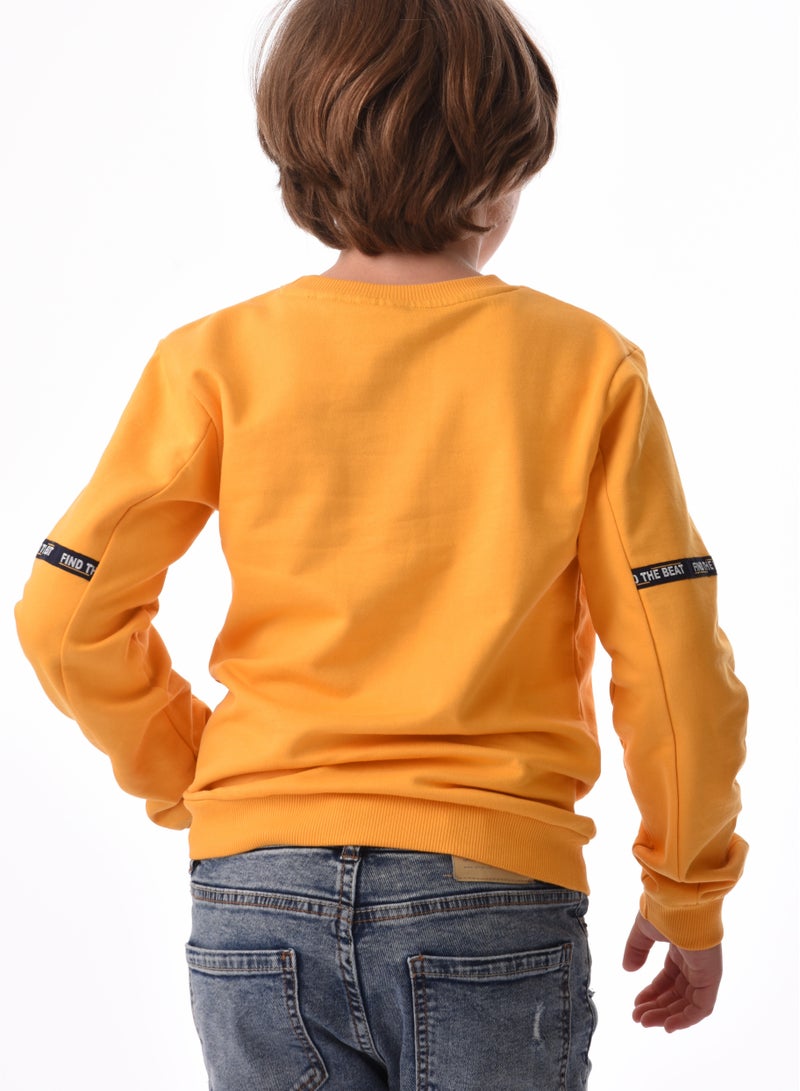 URBASY Kids 100% Cotton Sweatshirt  - MUSTARD - Image 4