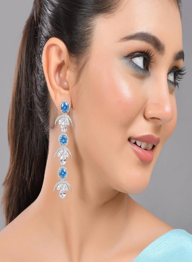 Voylla Before Sunrise Lana Statement Dangler Earrings For Women Anti Tarnish Festive Wedding Party Designer Long Earrings Gift For Women - Image 4