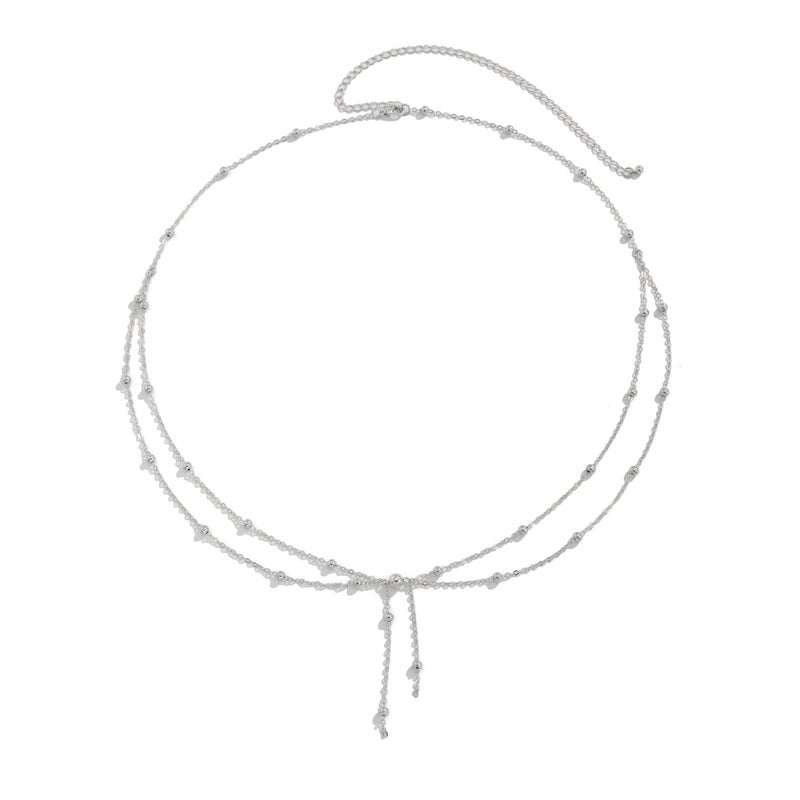 SHIXIN European and American Cross-Border Fashion Sexy Double-Layer Body Chain with Tassel, Metal Bead Waist Chain for Women - Image 5