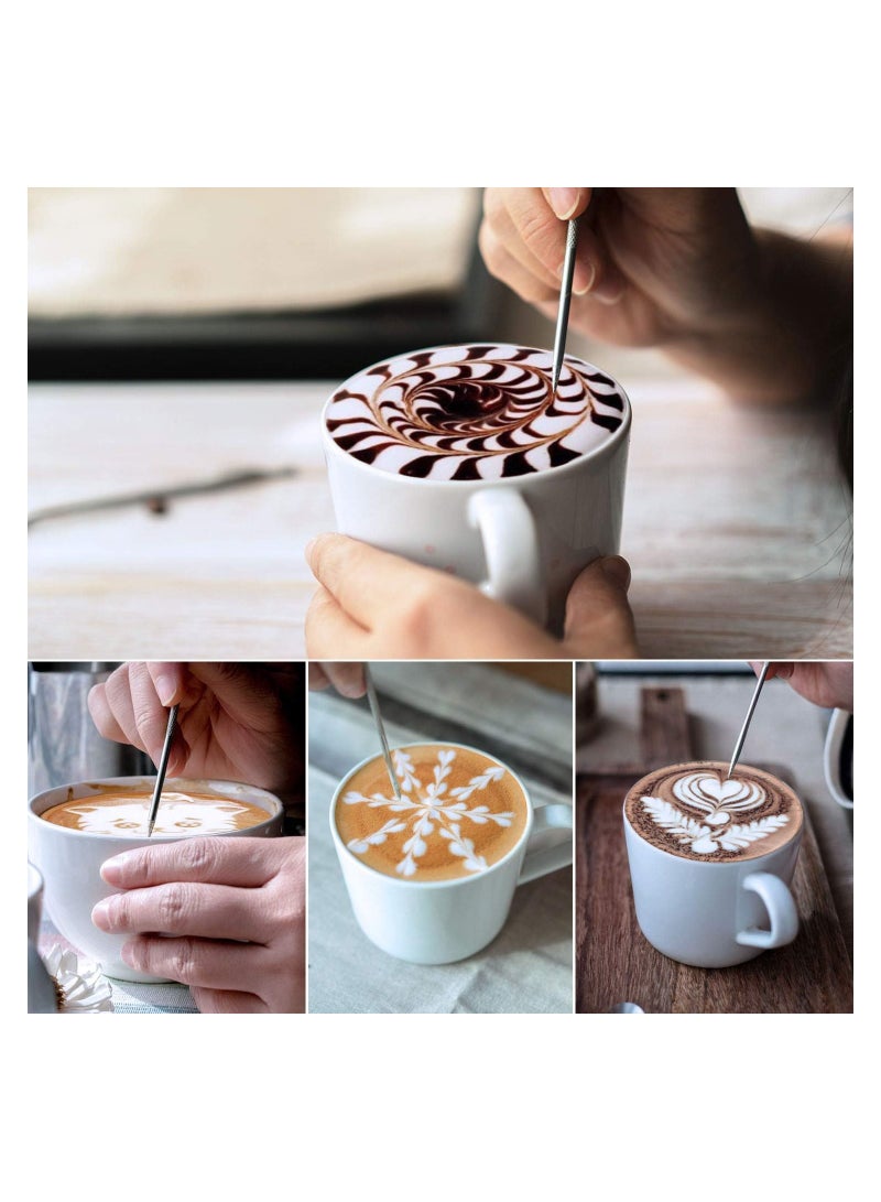 KASTWAVE Coffee Milk Frothing Pitcher, Stainless Steel Milk Frothing Pitcher for Coffee and Latte Art - Sharp Mouthed Coffee Utensils With Scales and Latte Art Pen, for Espresso Enthusiasts(350ml/12oz) - Image 3