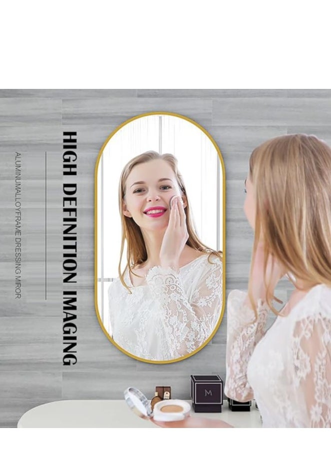Generic Wall Mirror Bathroom Mirror Full Body Mirror Full Length Mirror Wall Mounted Oval Mirror Makeup Mirror Dressing Mirror Frame Mirror for Bathroom Living Room Bedroom (50*83CM)  - Image 5