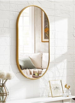 Generic Wall Mirror Bathroom Mirror Full Body Mirror Full Length Mirror Wall Mounted Oval Mirror Makeup Mirror Dressing Mirror Frame Mirror for Bathroom Living Room Bedroom (50*83CM)  - Image 1