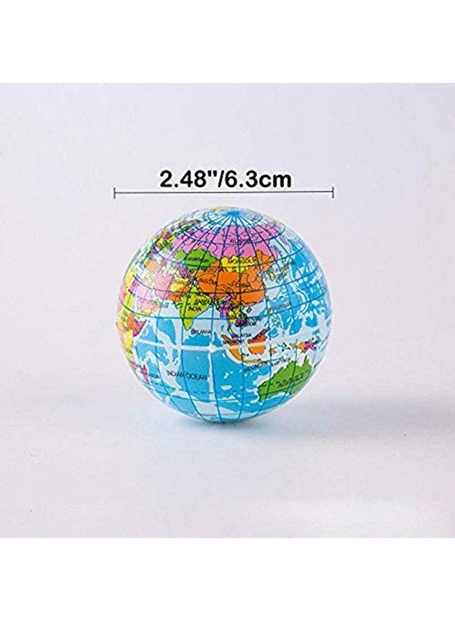 Sohapy 2.48'' Mini Squeezable Globe Stress Ballstension Reliver Ballsparty Favorsoft Pu Globe Ballearth Patternparty Toys (6 Pcs) - Image 5