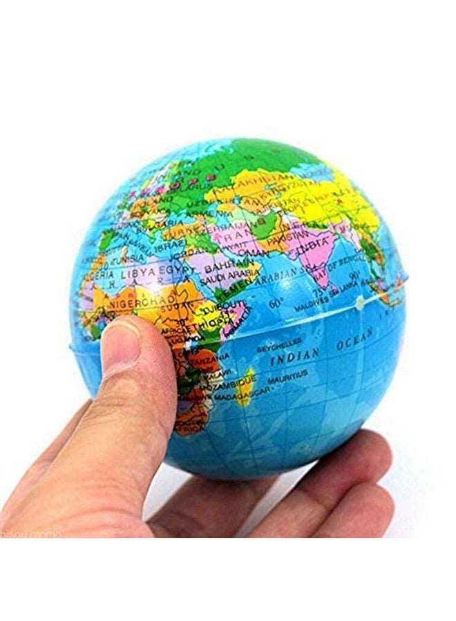 Sohapy 2.48'' Mini Squeezable Globe Stress Ballstension Reliver Ballsparty Favorsoft Pu Globe Ballearth Patternparty Toys (6 Pcs) - Image 4
