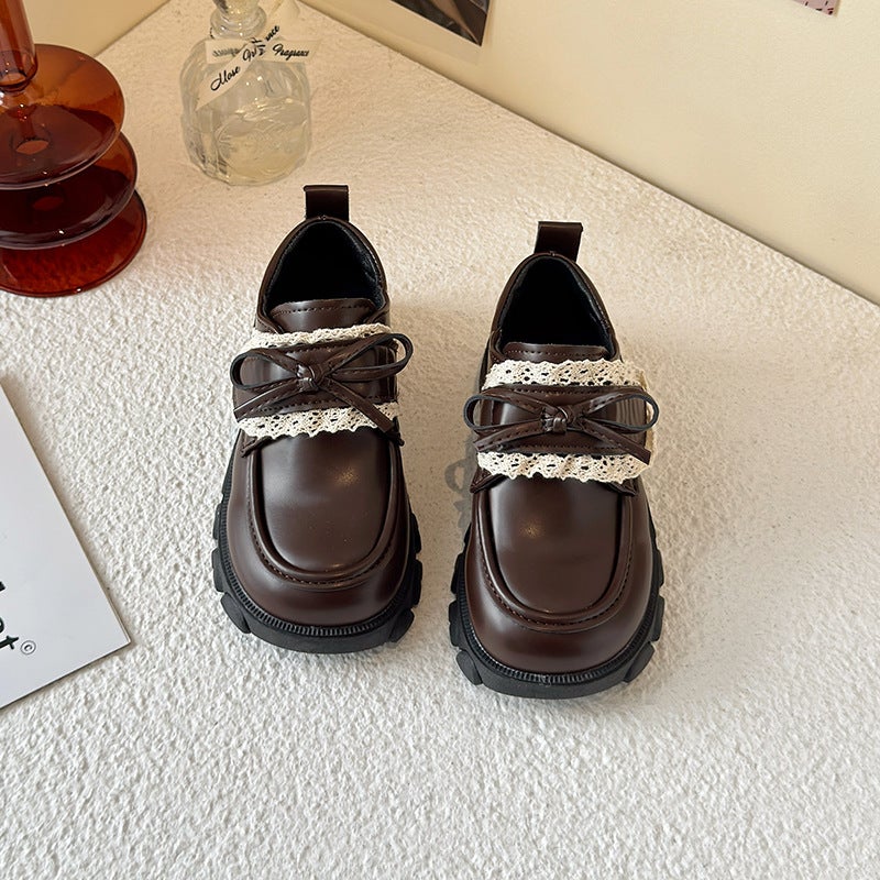 Girls'' Small Leather Shoes 2025 New Spring and Autum Kidsren''s Princess Shoes Baby Girl''s Shoes Black Soft-Soled Loafers - Image 1