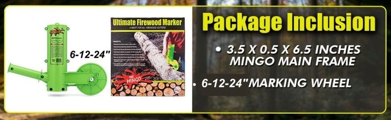 THE MINGO Marker Firewood Measuring Tool - Chainsaw Firewood Marking Tool With Marking Wheel - Log Paint Marker -Firewood Measuring Tool - Chainsaw Accessories (Mingo Marker With 6"-12"-24" Wheel) - Image 2