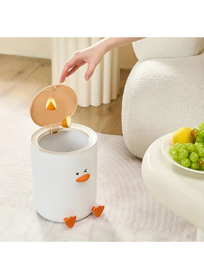 Duckling Press On Trash Can With Lid Durable Plastic Waste Basket - Image 2