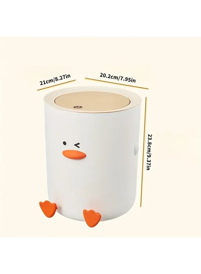 Duckling Press On Trash Can With Lid Durable Plastic Waste Basket - Image 3