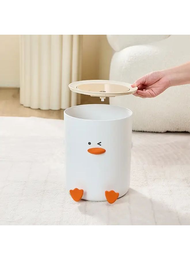 Duckling Press On Trash Can With Lid Durable Plastic Waste Basket - Image 1