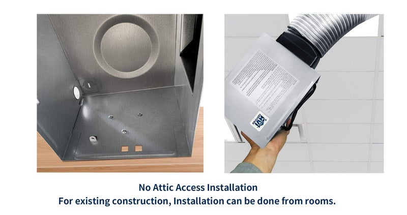 Tech Drive مروحة تهوية وحمام بتقنية القيادة الهادئة جداً 80 CFM، 1.5 سون، لا حاجة للوصول إلى العلية للتثبيت - Image 3