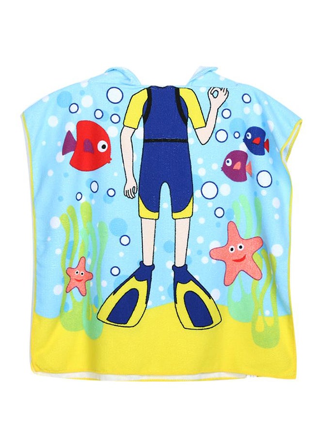 Printed Hooded Baby Colourful Soft Cloak Microfiber Bath Towel For Kids - Image 1