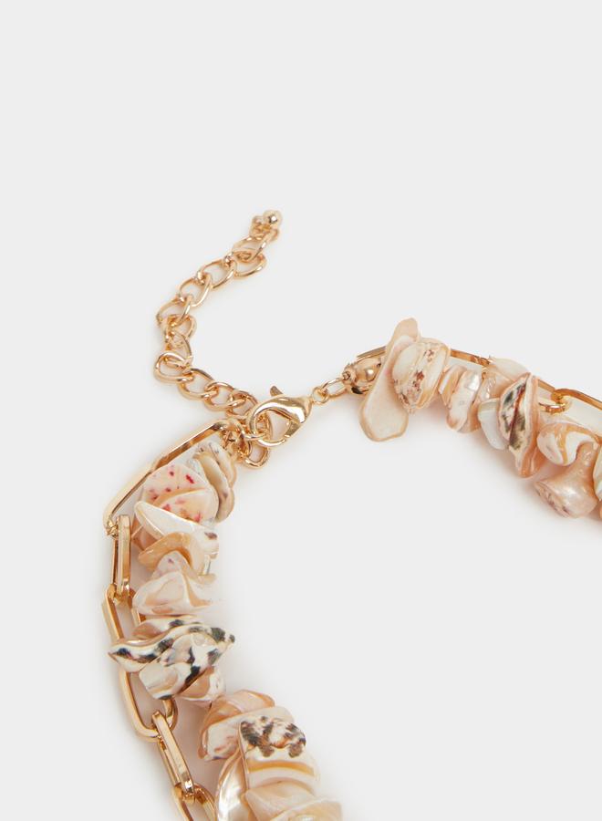 Styli Faux Shell Drop Link Chain Necklace - Image 4