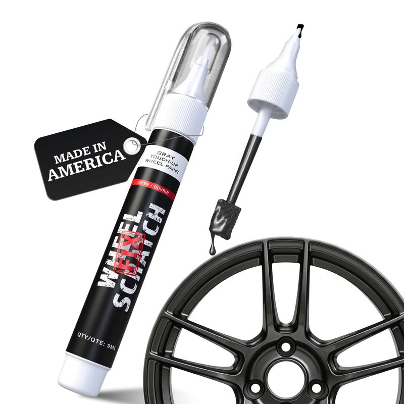 Wheel Scratch Fix Grey Magic Car Scratch Remover Pen Alloy Wheel Touch Up Paint Pen for Cars Curb Rash Removal with FastDrying LongLasting OEM Finish Vehicles Rim Repair Paint for Chip Anthracite Pen Only - Image 3
