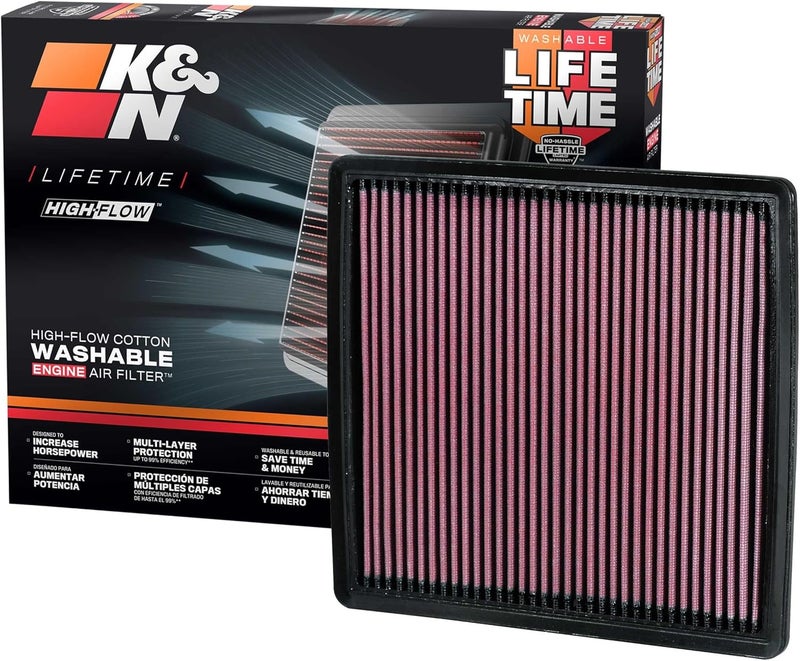Kn High-Flow Original Lifetime Engine Air Filter: Increase Performance, Premium, Washable: Compatible with 2007-2024 FORD/LINCOLN: Expedition, F150, F250, F350, F450, F550, F560, Navigator, 33-2385 - Image 1