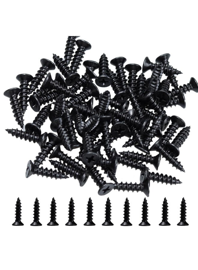 SUNSAR 300PCS M5*20mm Flat Head Black Screws, Phillips Carbon Steel Sheet Self Tapping Screws for Woodworking, Indoor Furniture - Image 1
