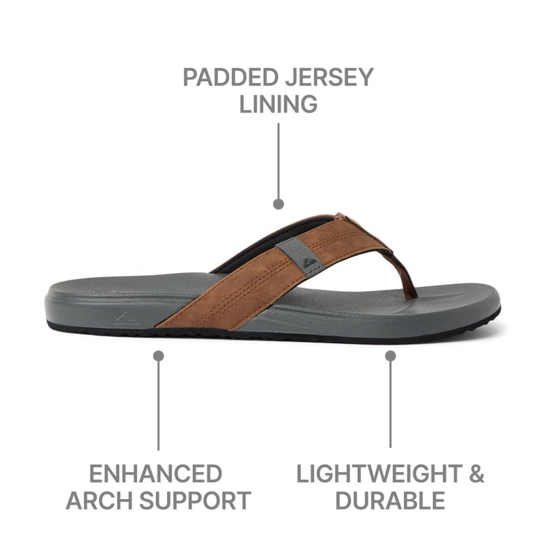 REEF Mens Cushion Phantom Flip Flop, Ultra Soft Cushion Footbed, Tan/Grey, 10 - Image 5