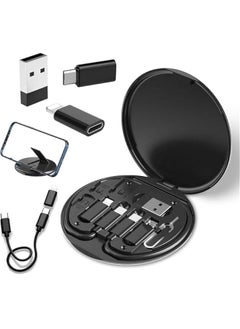 USB Adapter Kit USBC to USB Adapter USB C Charging Cable Adapter Kit MultiType Charging Cable Case for Traveling OTG Adapters for iPh 14/15  Pixel Black)