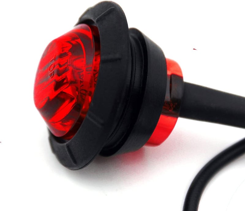 KEING 10 Pack Round 3/4 Inch Red LED Side Marker Light Indicator Light Side Marker Light for Truck Trailer RV Cab Boat Bus Lorry LED Button Marker Light Clearance Light, 5 Years Warranty - Image 5