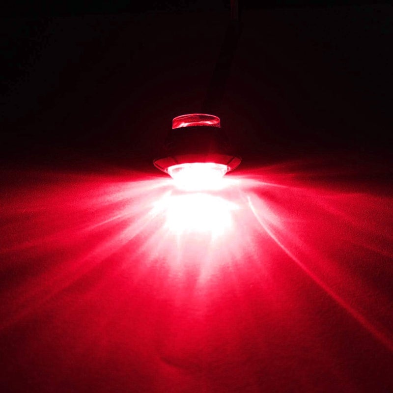 KEING 10 Pack Round 3/4 Inch Red LED Side Marker Light Indicator Light Side Marker Light for Truck Trailer RV Cab Boat Bus Lorry LED Button Marker Light Clearance Light, 5 Years Warranty - Image 3