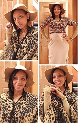 Bienvenu Women's Wide Brim Solid Color Wool Floppy Hat Camel - Image 2