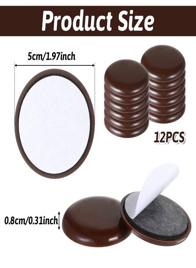 Bruislard 12Pcs Furniture Sliders for Carpeted Floors, 2-inch Stick Furniture Movers Self Adhesive Chair Gliders for Easy Moving on Carpet and Hardwood Floors(Coffee) - Image 2