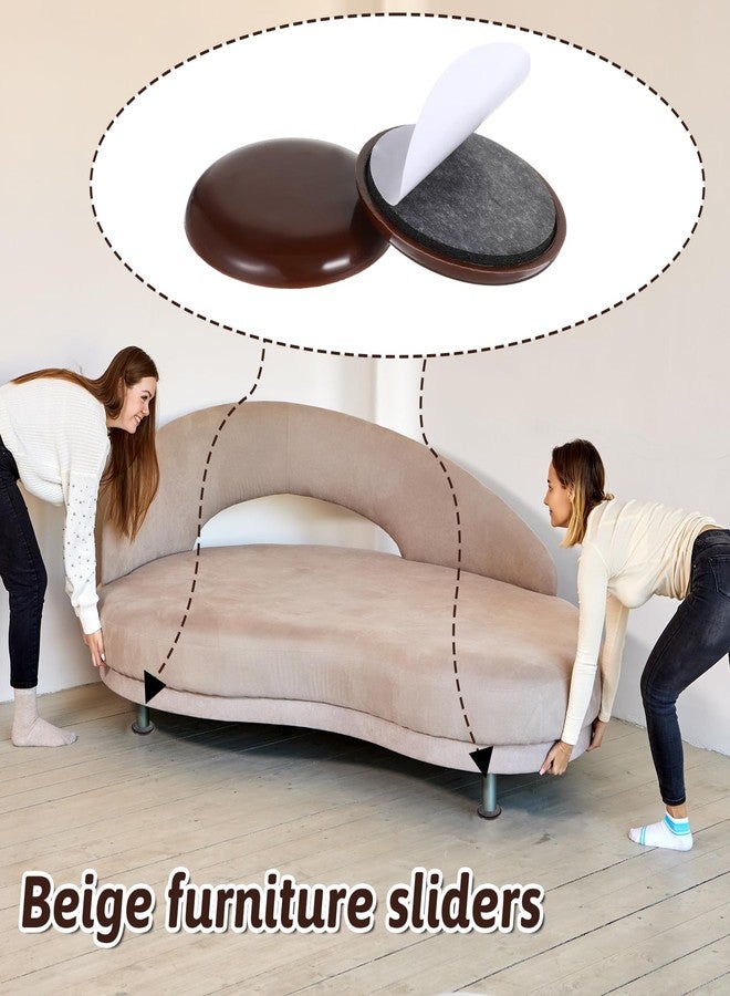 Bruislard 12Pcs Furniture Sliders for Carpeted Floors, 2-inch Stick Furniture Movers Self Adhesive Chair Gliders for Easy Moving on Carpet and Hardwood Floors(Coffee) - Image 5