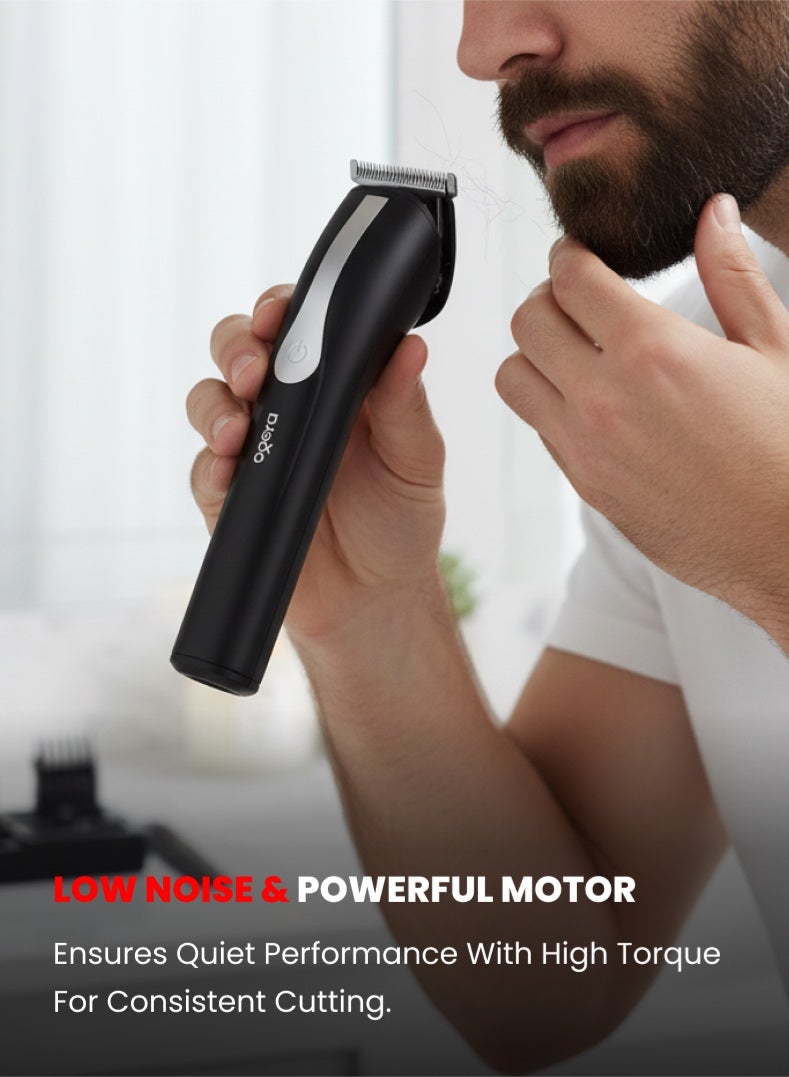 أوجيرا طقم عناية شخصية قابل لإعادة الشحن 18 في 1 | ماكينة حلاقة متعددة الوظائف الكل في واحد | شفرات دقيقة من الستانلس ستيل | ملحقات للّحية والأنف والأذن والجسم | أمشاط قابلة للتعديل | بطارية تدوم طويلاً ومحرك منخفض الضجيج | موديل OG2001HT | أسود - Image 5