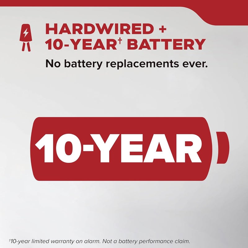 Kidde Hardwired Smoke Detector 10Year Battery Backup Interconnectable LED Warning Light Indicators 2 Pack - Image 3