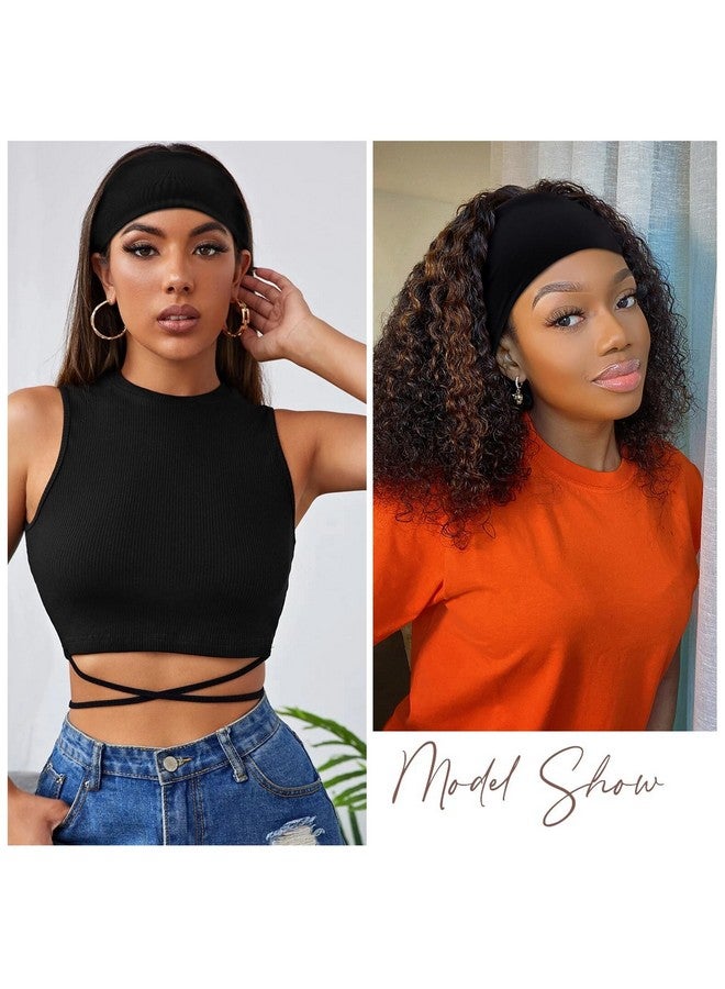 كاريد عصابات رأس كاريد سوداء بعرض 4 بوصات للنساء، عصابات شعر غير قابلة للانزلاق لممارسة اليوغا والجري، عبوة من 12 قطعة - Image 4