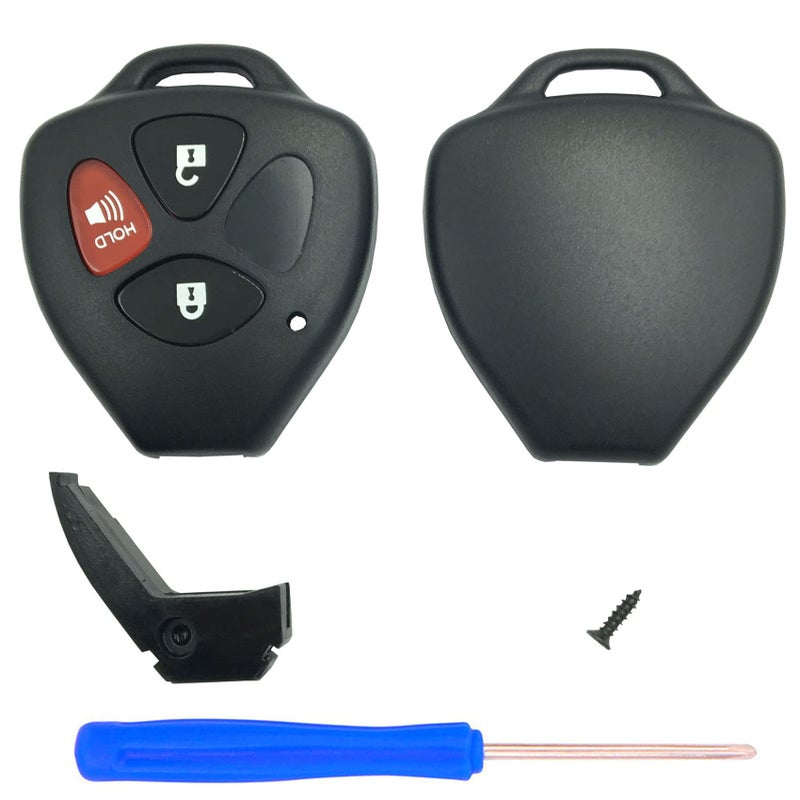 Cutting Not Required Replacement Keyless Entry Remote Key Fob Shell Case for Toyota Scion TC RAV4 Avalon Camry Corolla Venza Car Key Fob Cover 3 ButtonPack1