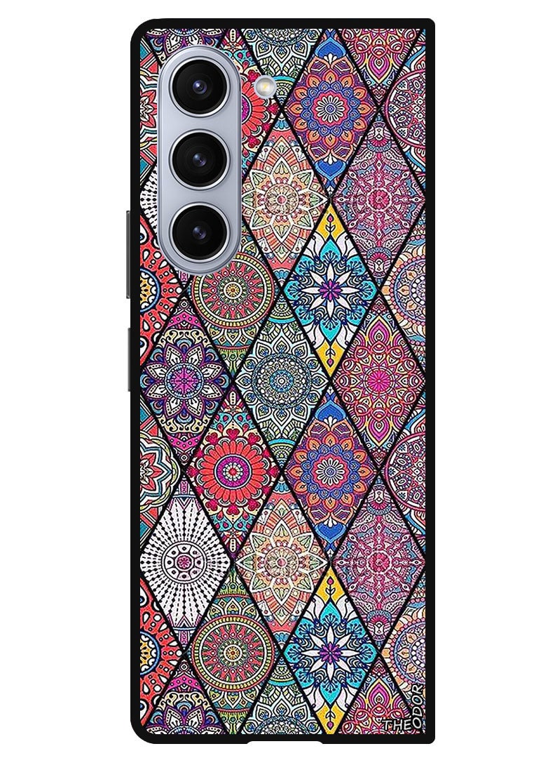 Theodor غطاء واقي مضاد للخدش ومقاوم للصدمات لجهاز سامسونج جالاكسي زد فولد 6 فن الماندالا - Image 1