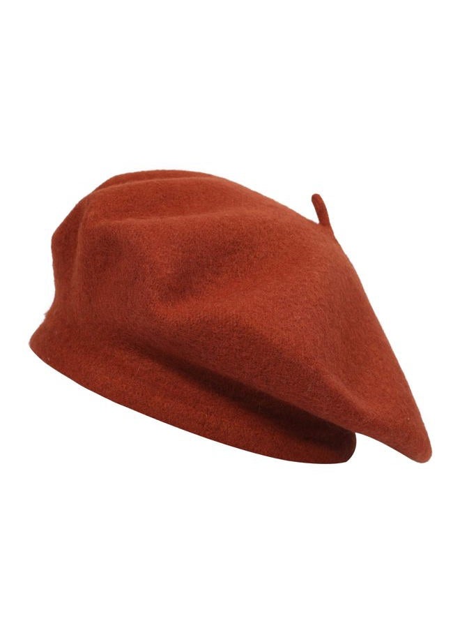 ZLYC Wool Beret Hat Classic Solid Color French Beret for Women (Rust) - Image 4