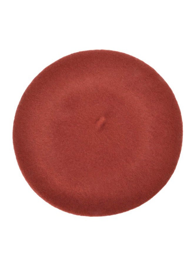 ZLYC Wool Beret Hat Classic Solid Color French Beret for Women (Rust) - Image 5