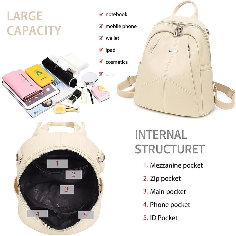 TrueArch Anti-Theft Cross Leather Backpack & Purse for Women | Shoulder Bag for Women and Girls | College Bag for Girls | Multipurpose Travel Bag | Durable | Convertible - Image 4