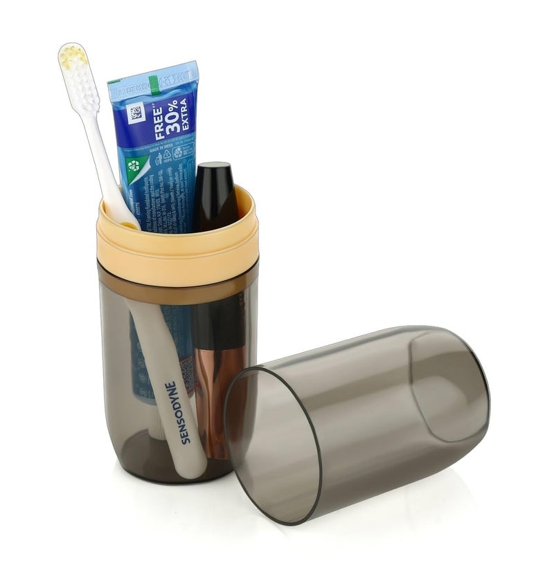 Ality Square Travel Toothbrush Toothpaste Case Holder, Portable Toothbrush Toothpaste Case Storage, Toothbrush Holder for Camping, Business and School Trip Shape (Round Pack of 1) - Image 2