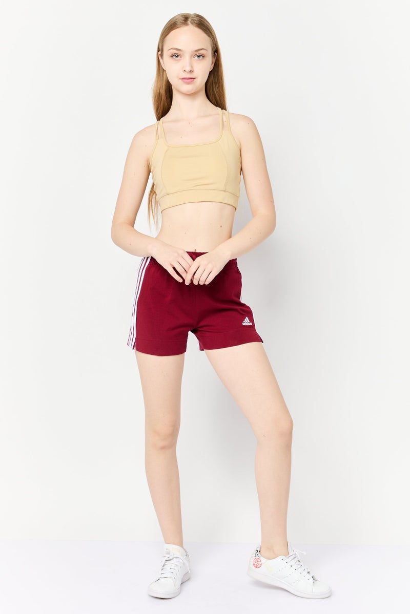 Adidas Women Sportswear Fit Outdoor Shorts, Maroon  - Image 2
