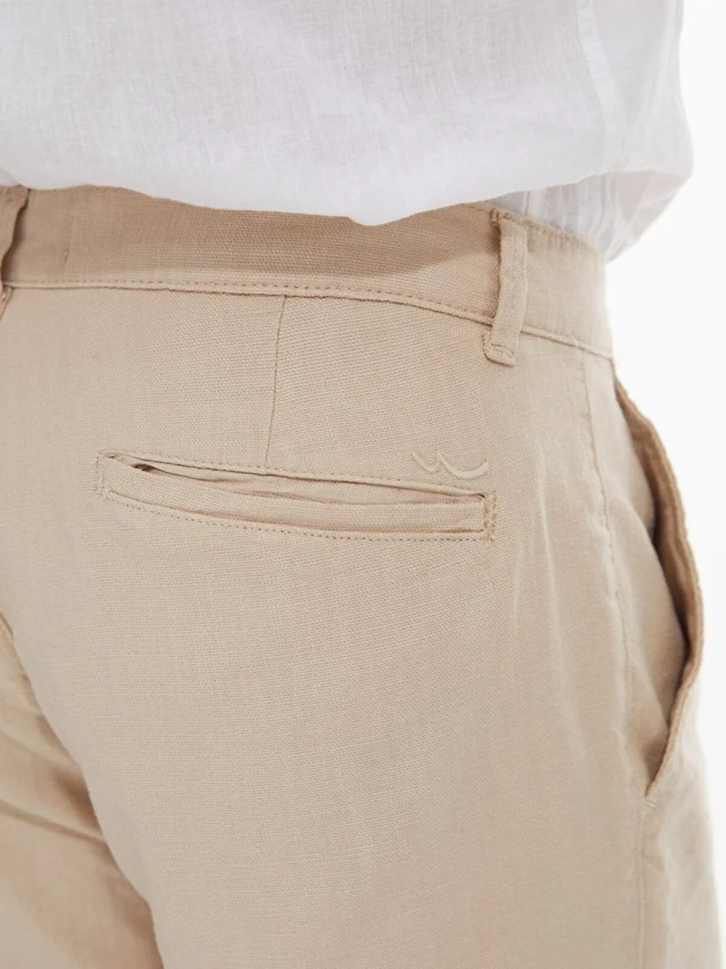 LTB Beige Men's Linen Look Regular Midi Beige Shorts  | Best Price UAE