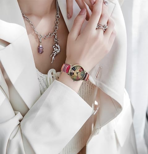 Gosasa Creative Multicolor Watch for Women Woven Strap Fashion Rainbow Pattern Women's Watches Boho Hippie Watch Casual Style Wonderful Ladies Gift - Image 2