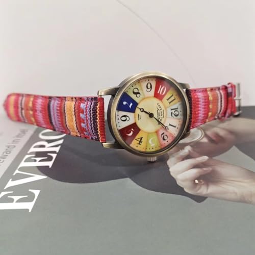 Gosasa Creative Multicolor Watch for Women Woven Strap Fashion Rainbow Pattern Women's Watches Boho Hippie Watch Casual Style Wonderful Ladies Gift - Image 5