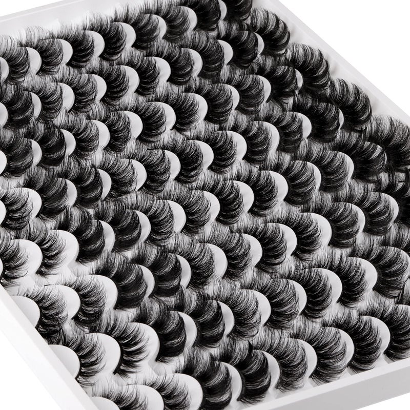 Alice False Eyelashes 48 Pairs 6 Styles Mixed Fake Eye Lashes Bulk Wholesale Dramatic Thick 5D Wispy Strip Faux Mink Eyelashes Multipack