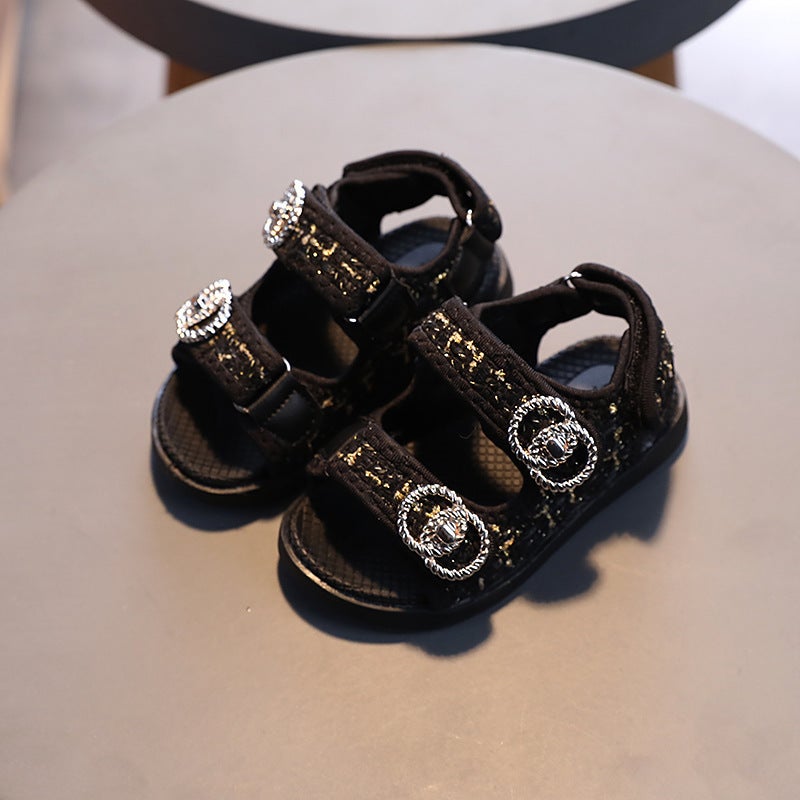 Summer Fashionable Comfortable All-Match Western Style Children'S Shoes Korean Style Soft Sole Non-Slip Girls' Sandals Beach Shoes - Image 1
