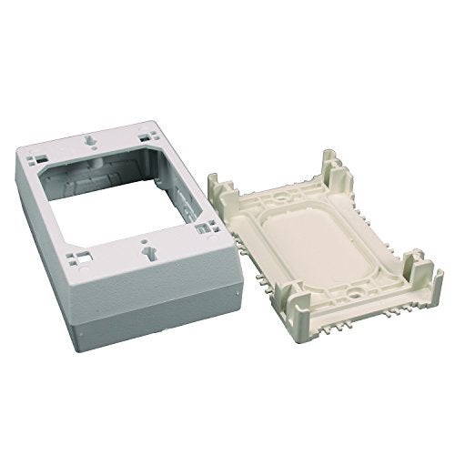 WIREMOLD Legrand Wiremold NMW3 Nonmetallic Plastic Raceway for Extending Power, 1 Gang Deep Outlet Box, 1 3/8" Deep, White (1 Pack) - Image 1